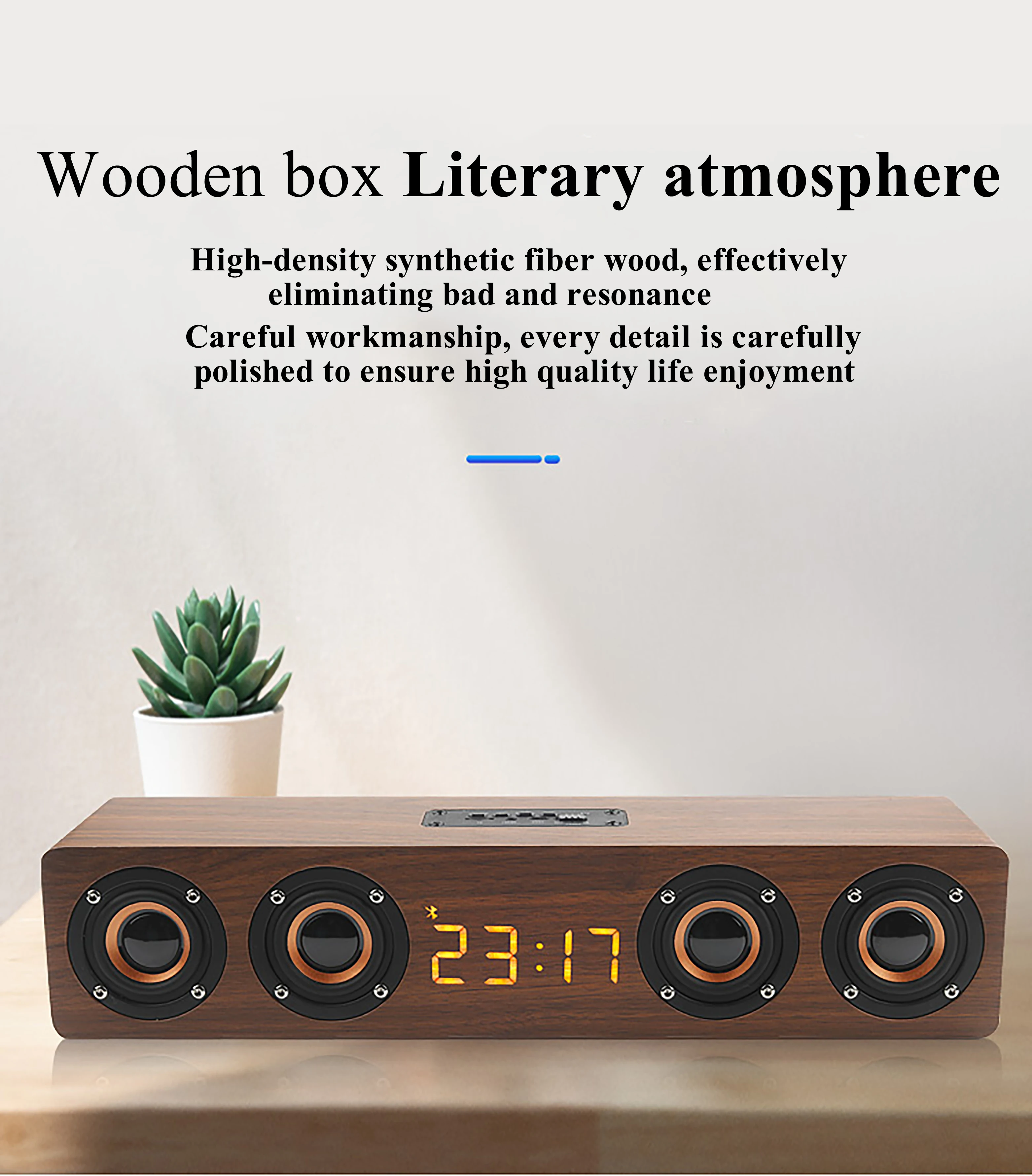 Wood Bluetooth Speaker Retro HIFI 3D Dual Loudspeakers Bluetooth Wireless Speaker With Hands-free Sound Box TF AUX IN - ANKUX.COM
