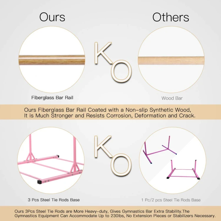 Factory Sale Adjustable Gym Home Horizontal Gymnastic Parallel Bars