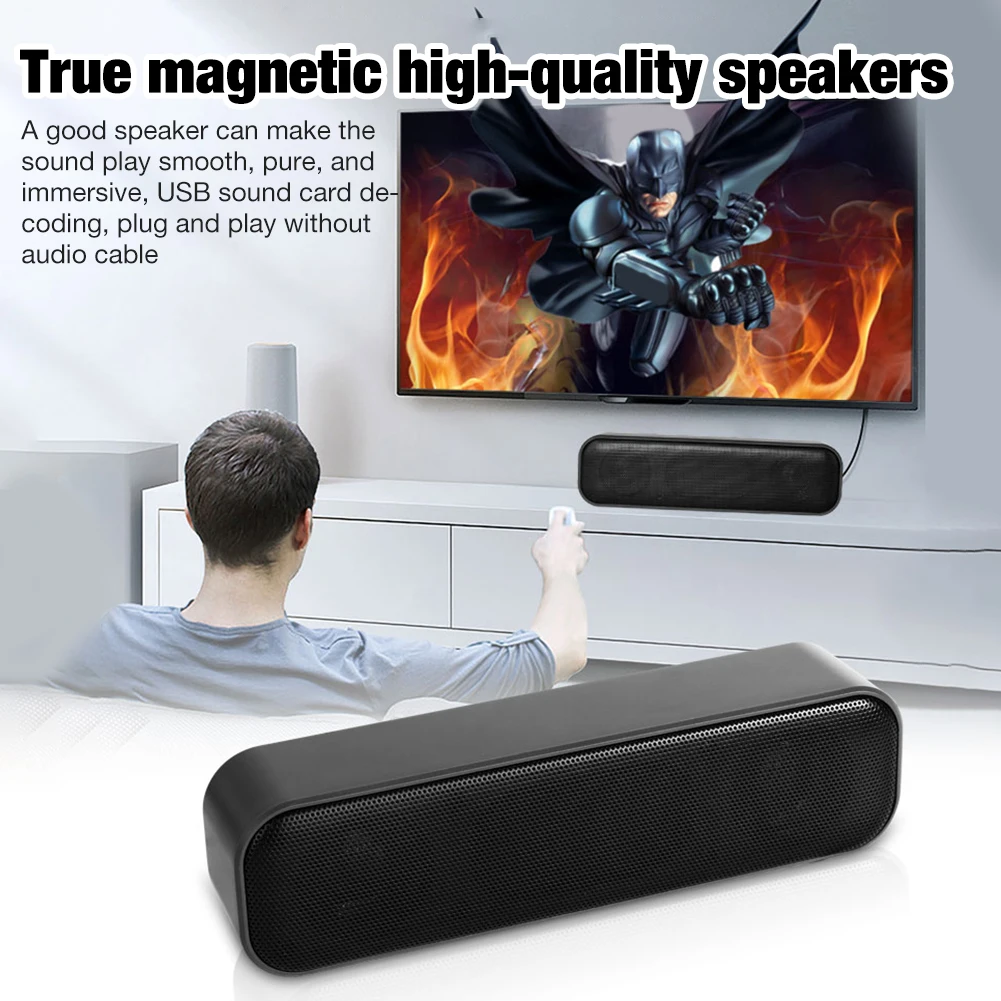 USB Computer Speaker Mini Portable Soundbar Speaker USB Powered Stereo Loudspeaker for PC Desktop Laptop - ANKUX.COM