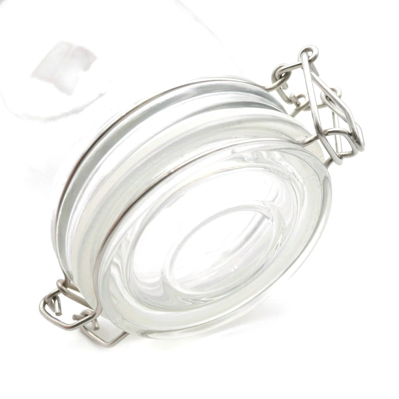 Round Clamp Lid Glass Seal Jars With Air Tight Bail And Wire Clamp