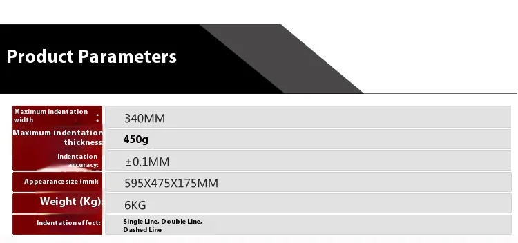A4 Multifunctional 360mm Crease Punching Machine Single and Double Indentation with Dotted Line Free Switching