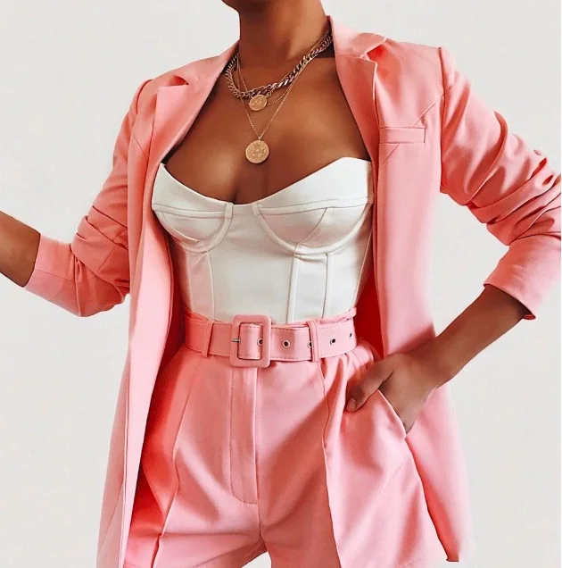 ladies shorts and jacket suit