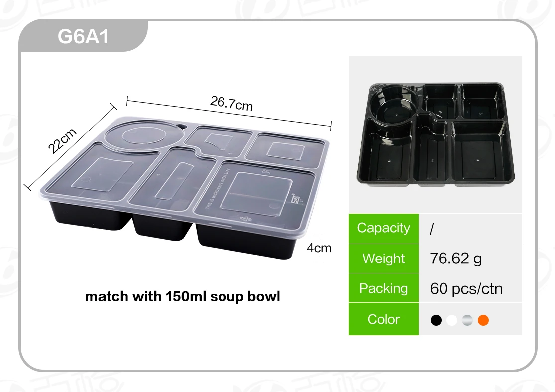 Restaurant Food Packaging Bento Boxes Wholesale Compartment Lunch Box