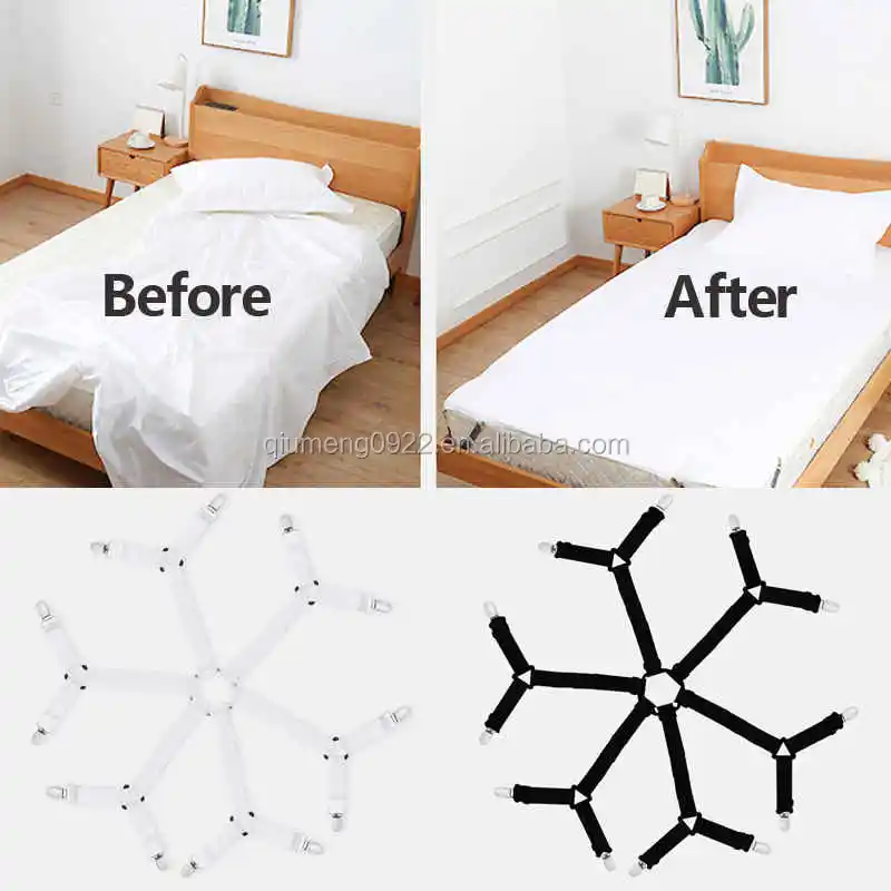 4Pcs Bed Sheet Straps Adjustable Elastic Bed Sheet Clips Holder Mattress  Cover Blankets Grippers Bed Sheets