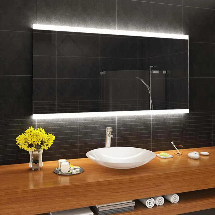 BOLEN dimmable large hotel lighted square bathroom wall led mirror with defogger film