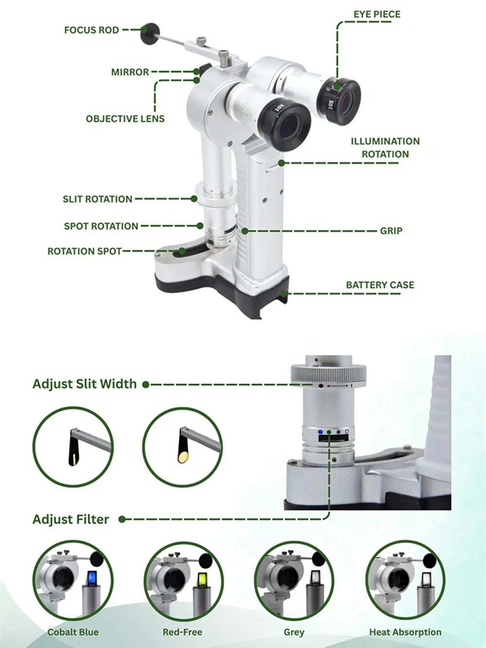 Wholesale HSL-3 Portable Handheld Binocular Slit Lamp Cost-effective Ophthalmology Equipment for Optical Shop & Eye Hospital