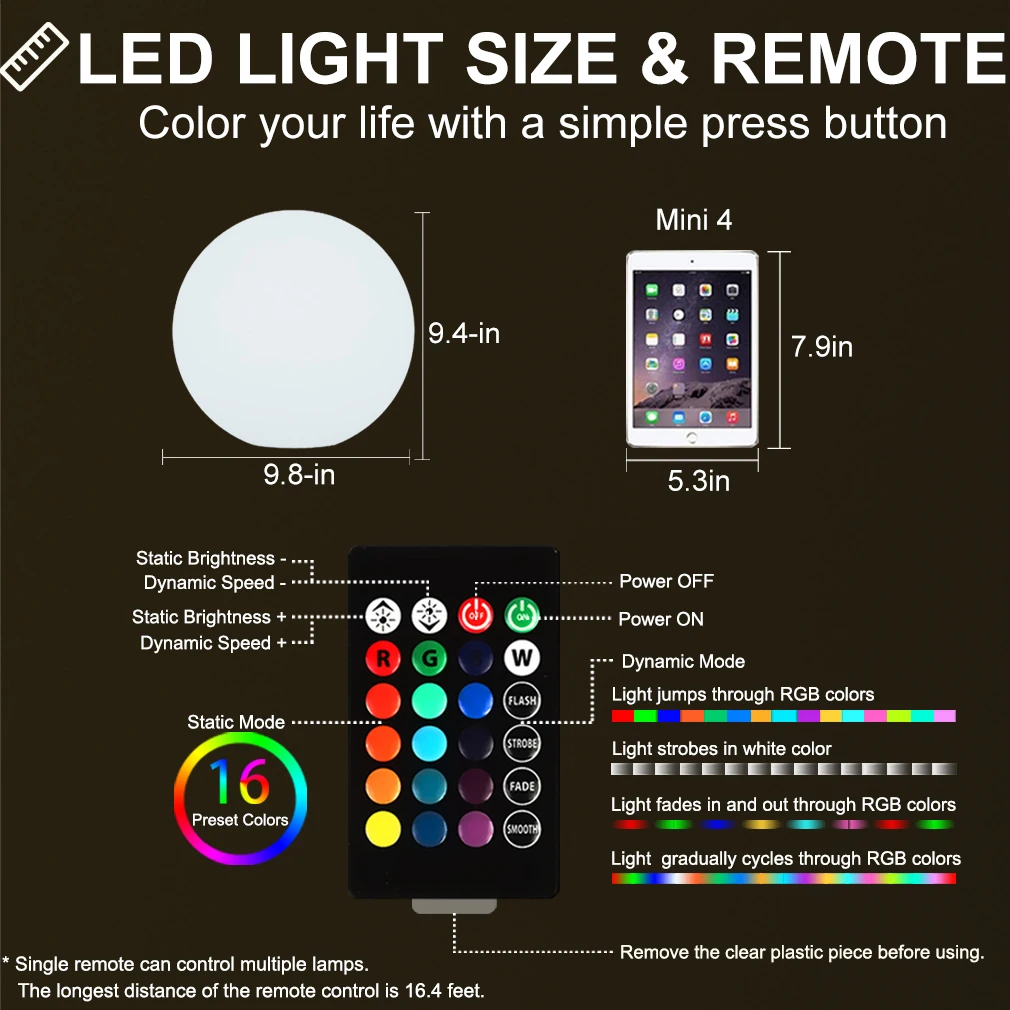 ip65 waterproof smart 30cm led ball  garden party landscape light-6