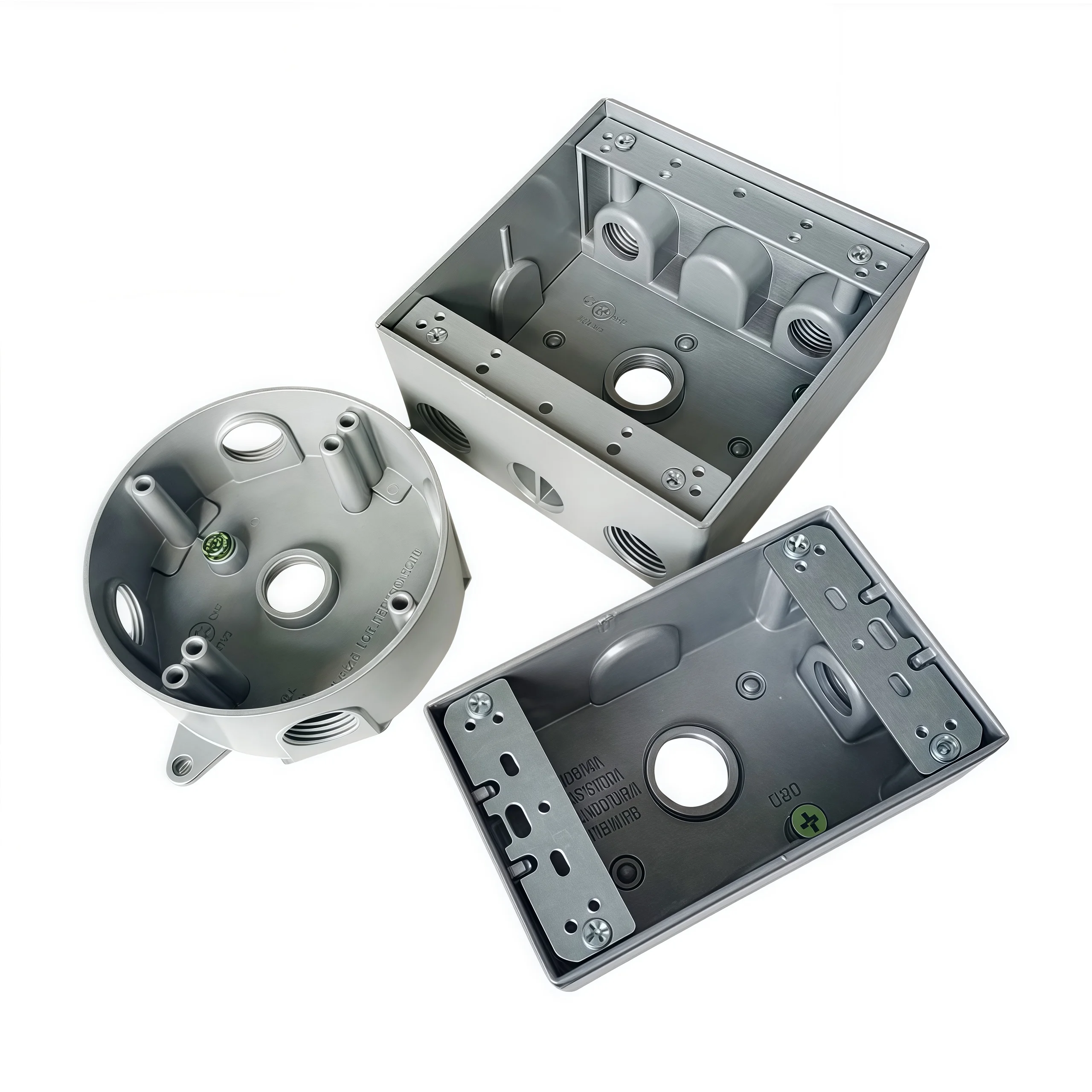 Outlet Box Threaded 2-Gang Square Weatherproof Outlet Box Threaded Outlet Box Aluminum Die ...