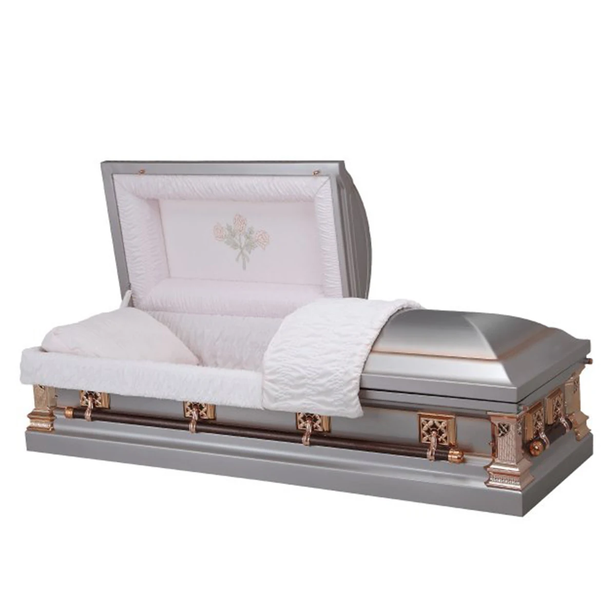 Professional Funeral Casket Made of 18-Gauge Steel Rose Quartz for ...