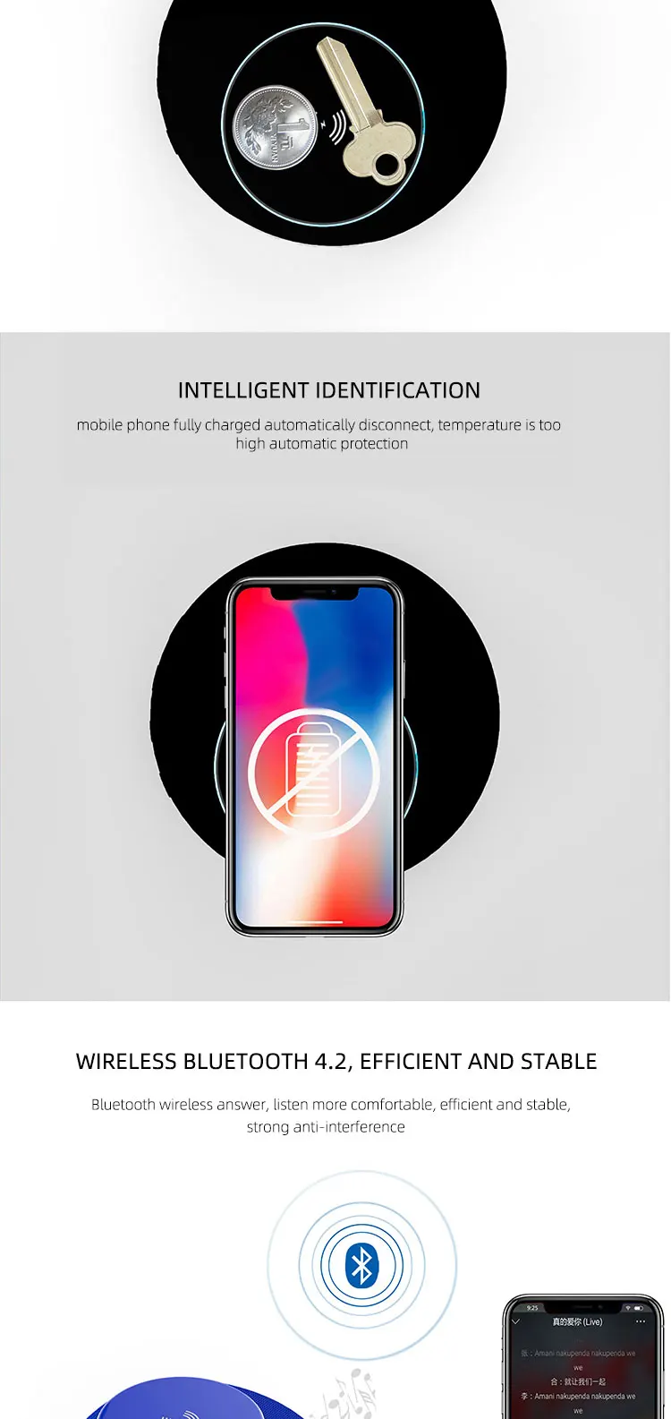 2020 new launched Bluetooth speaker power bank 10W wireless charger speaker - ANKUX.COM