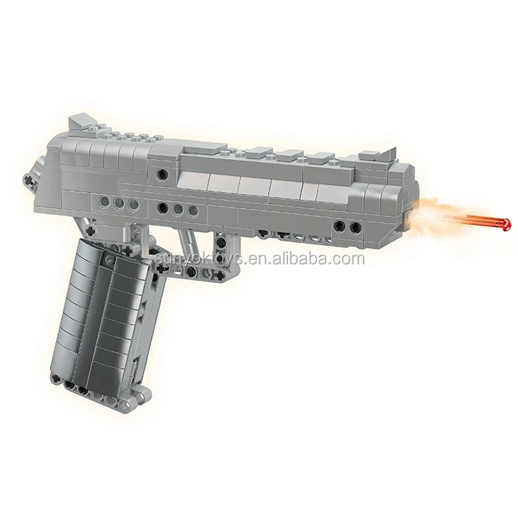 Blocos de construção arma militar 88001-004 modelo desert eagle diy jogo de  tiro montagem tijolos brinquedos para crianças presentes dos meninos