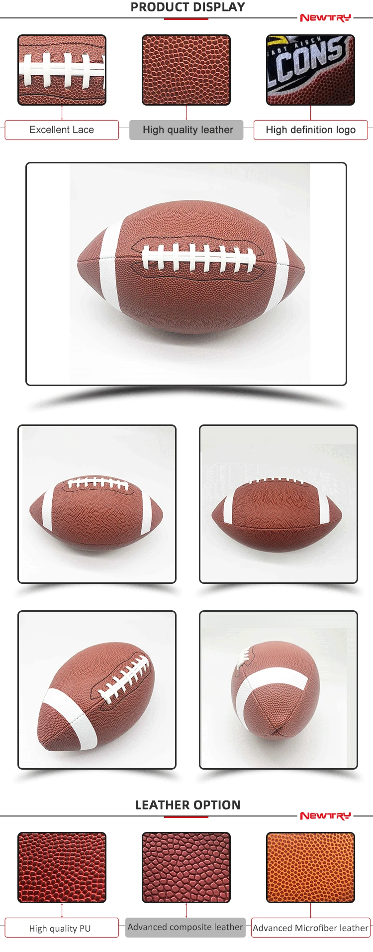 Custom Logo Composite Leather Rugby Official Size Gift Game Ball American  Football Official Size Custom Hot American Football - China Football and  Soccer Ball price