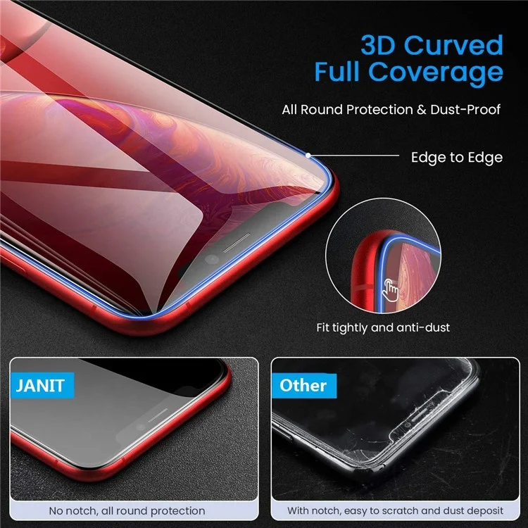 Silicone Edge Airbag Tempered Glass Screen Protector For Iphone 13
