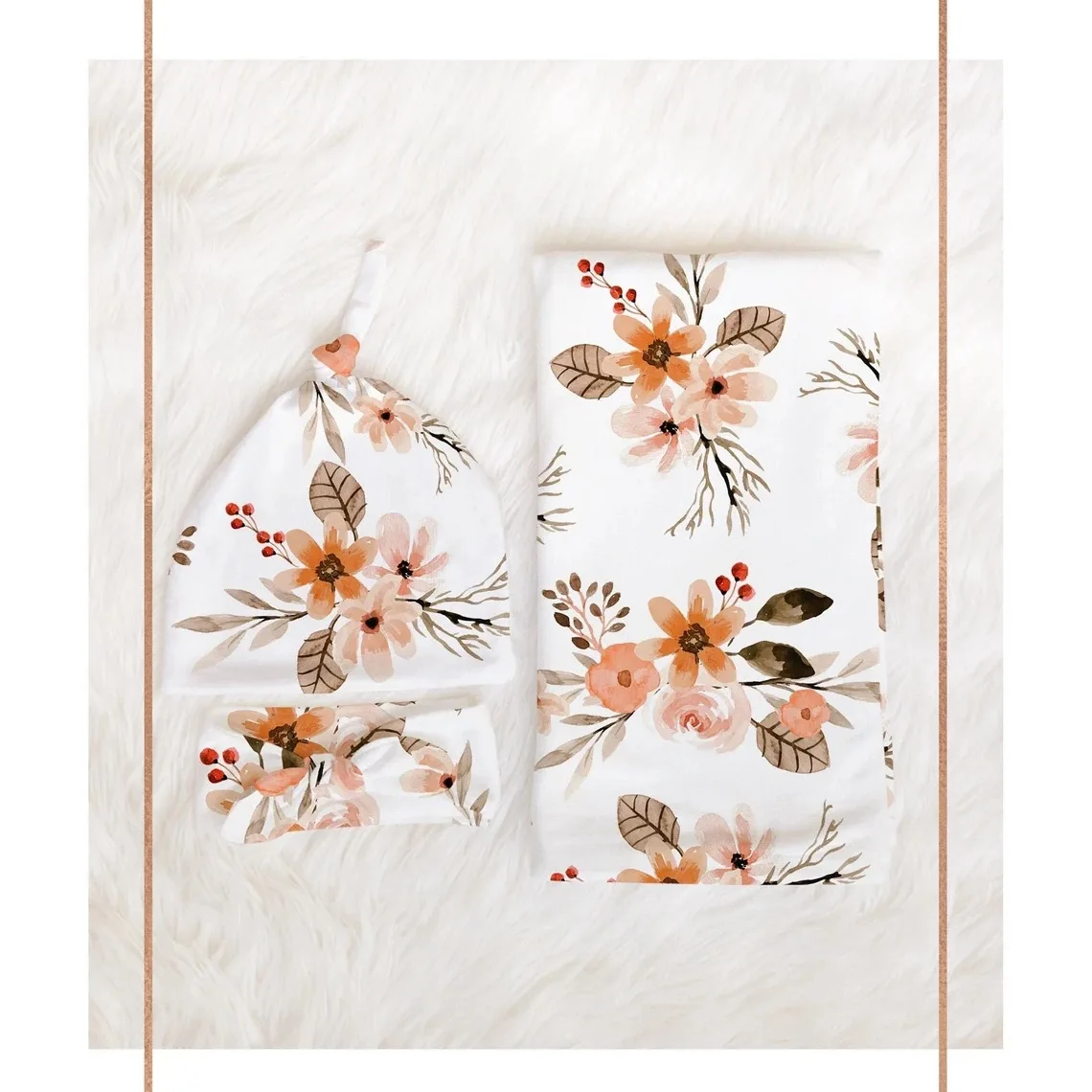 Newborn Swaddle Wrap Baby Receiving Blanket 3pcs Floral Swaddle Blanket