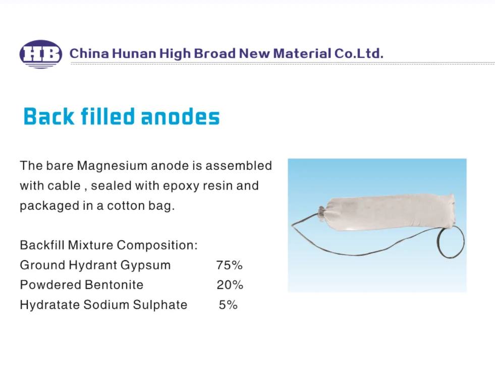 Backfill Prepacked Anodes Magnesium Sacrificial Anode Bag For Ground Use Buy Magnesium Anode