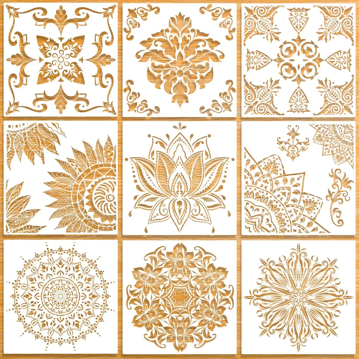 Mandala Stencils Set (12x12 Inch) Painting For Wood Wall Furniture ...