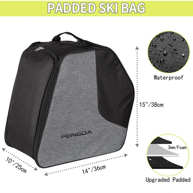 Ski Bag Snowboard Padded for Travel Bag with Storage Compartments Shoulder Strap and Gear Pockets Available 