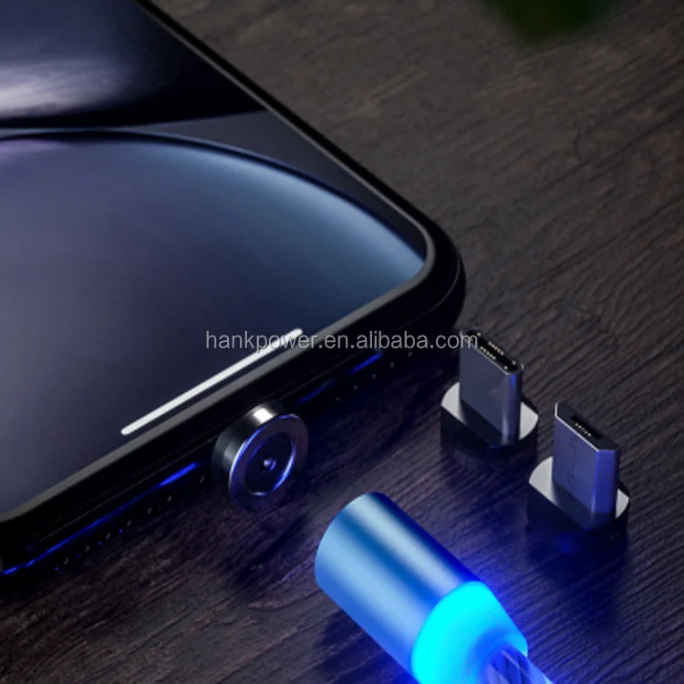 2020 3 in 1 LED Glow Flowing magnetic Charger usb led cable Micro USB Type C 8Pin Charging for iPhone all in one magnet Cable - ANKUX.COM