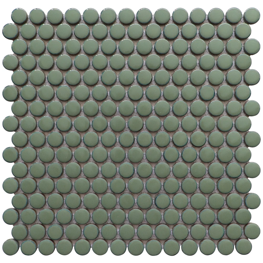 Popular Design Glazed Penny Round Porcelain Mosaic Tile For Backsplash