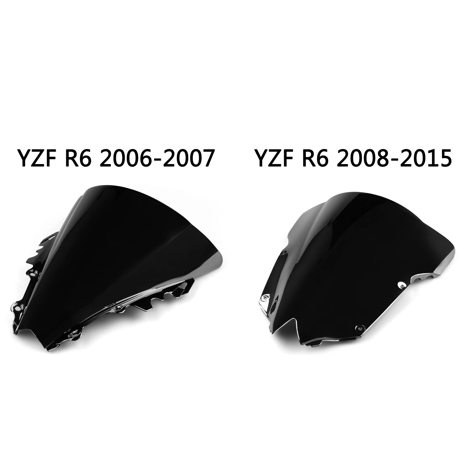 Black Double Bubble Windscreen Windshield for Yamaha FZ1S 2006-2011 07 08 09 10