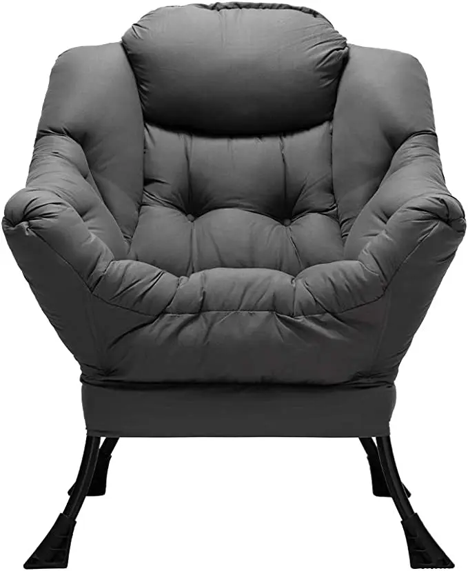 Modern Cotton Fabric Lazy Chair Accent Contemporary Lounge Chair Single