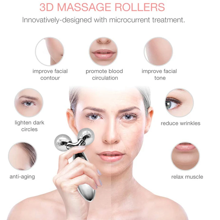 Microcurrent 3d Roller Y Shape Face Lift Skin Tightening Facial