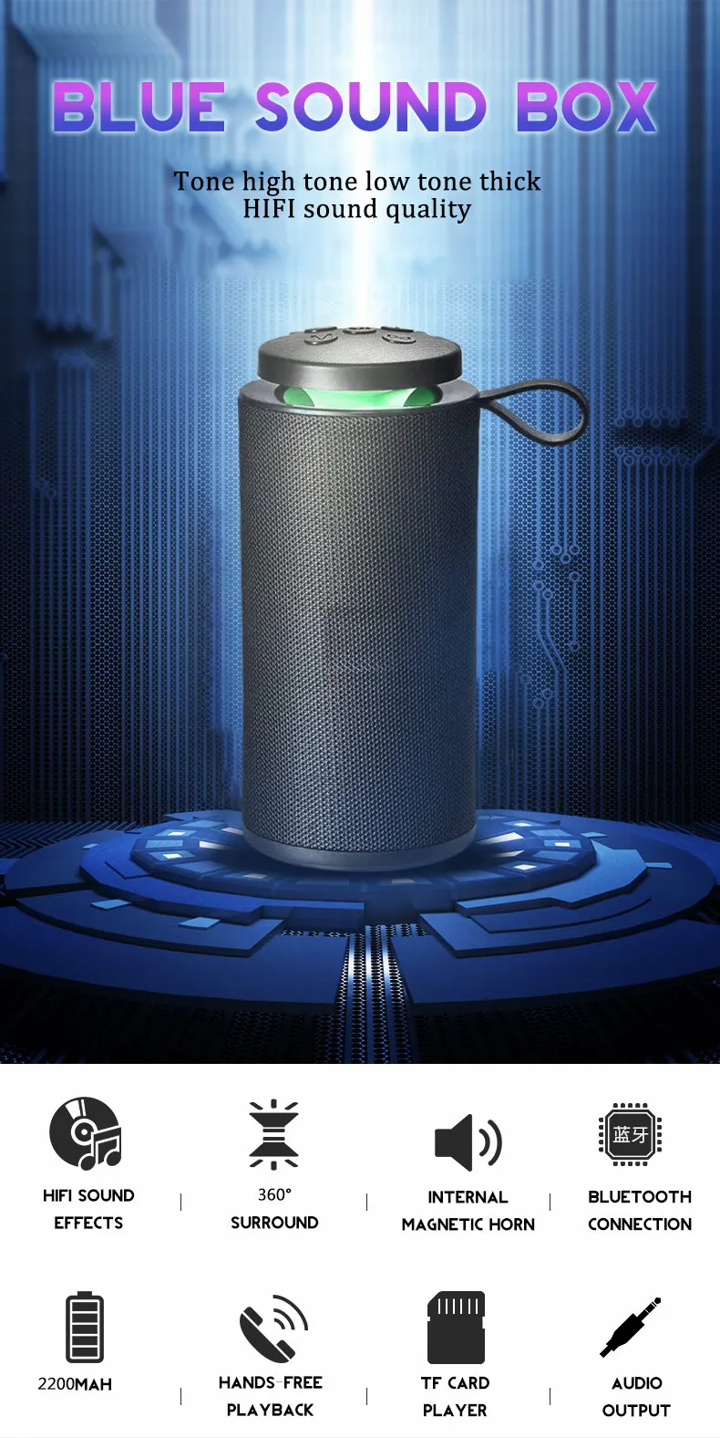 Portable Speaker Wireless 2021 New Product Factory wholesale Oem/Odm Mobile Phone Accessories Car Mini Subwoofer Dj Speaker Box - ANKUX.COM