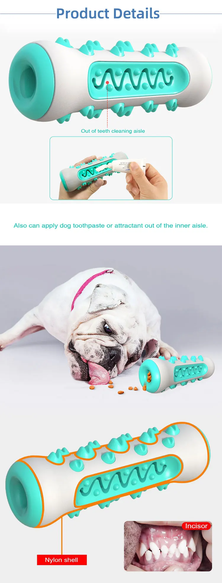 Brushing Teeth Cleaning Rubber Puppy Pet Chew Toys Dog Toothbrush Stick