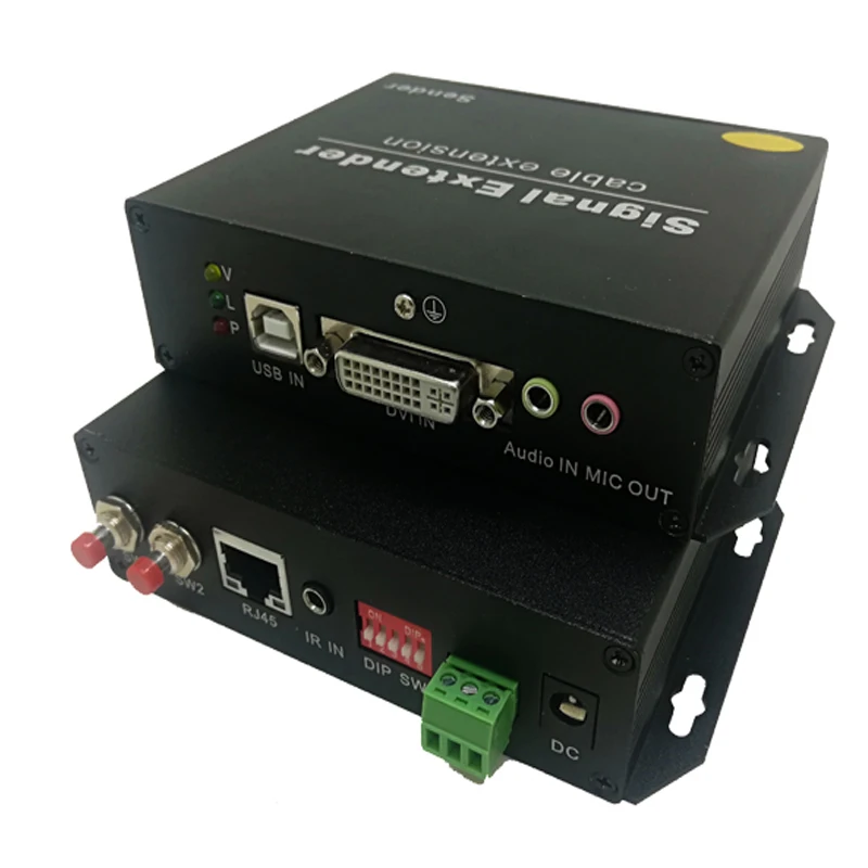 
IPDE-125UAS RS232 IR Control DVI Video Audio Signals Transmission USB2.0 Hub One To Multiple 120m 4K DVI KVM Extender Over IP 