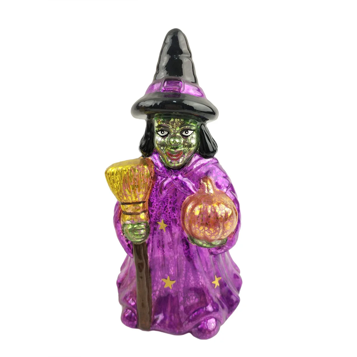 2022 customized blown glass table home ornament pumpkin ghost Halloween witch pumpkin light decoration supplier