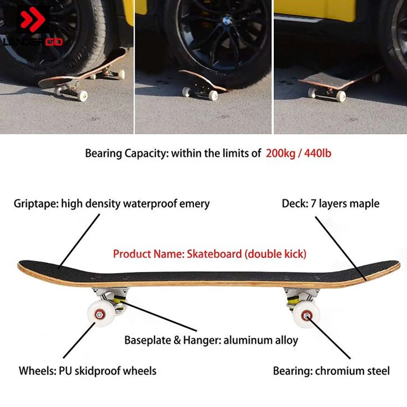 Tabla De Skate 31 Pulgadas Madera De Arce Canadiense De Madera De Arce De Skateboard Deriva