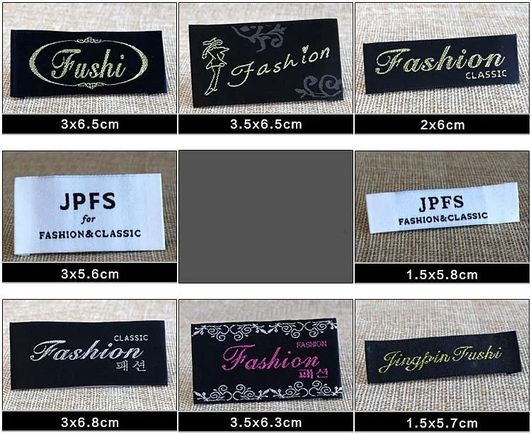 Cotton Printed Labels .5 - .75 - 1 Width – Custom Couture Label Company