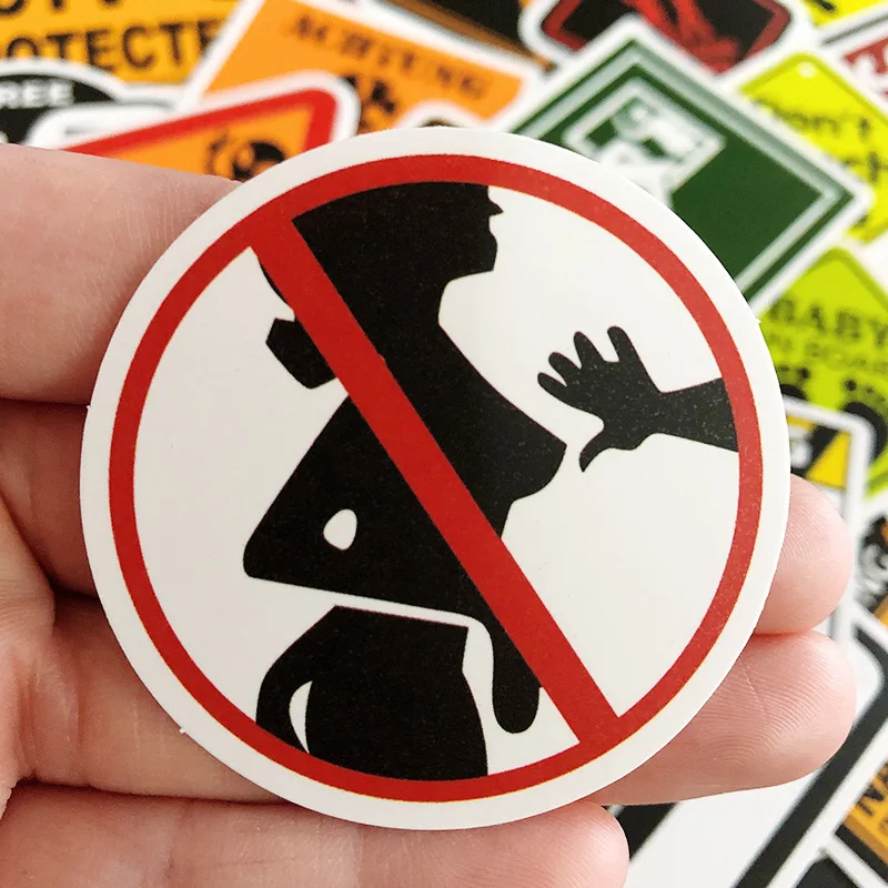 50 pcs warning sticker danger banning