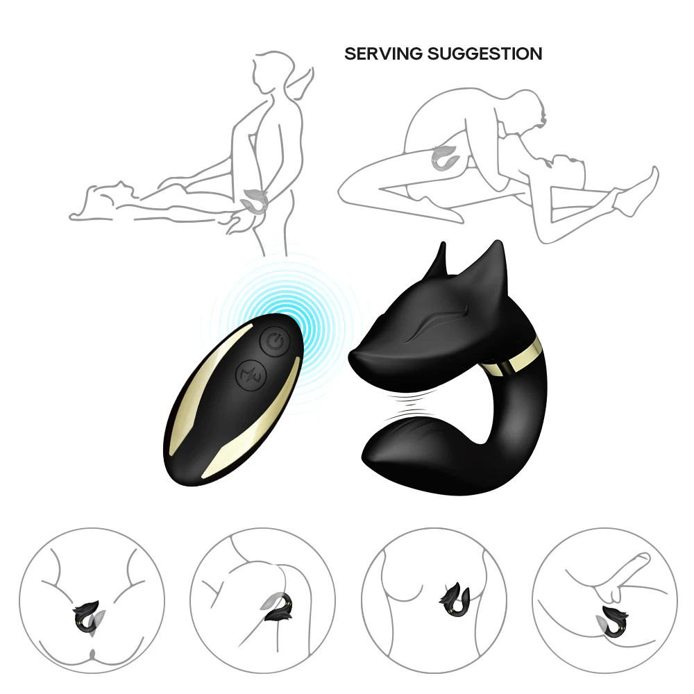 Runtoys newest design medical silicone ABS animal fox tail sex toy adult products vibrator pussy toy for couples gay