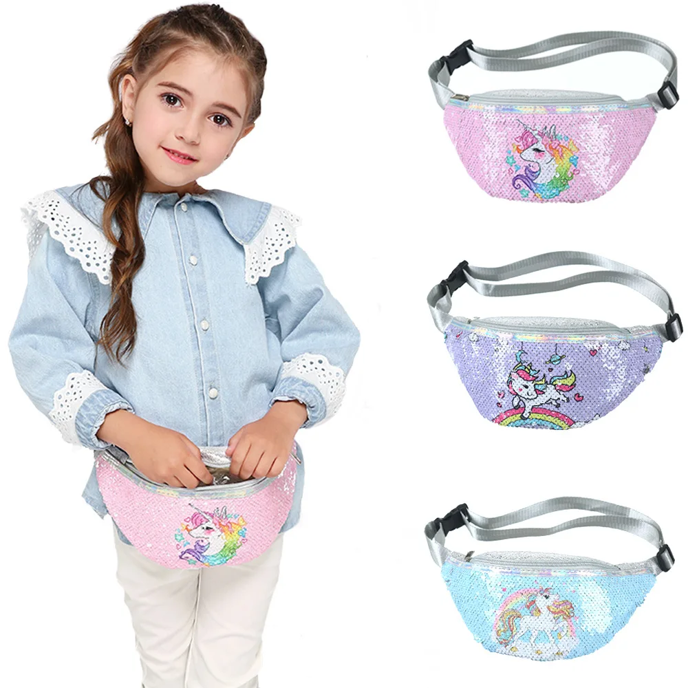 

Cartoon Waist Bag Kids Fanny Pack For Women Fashion Sequins Girls Purse Shoulder Belt Bags Kids Waist Packs Phone Pouch, Any color