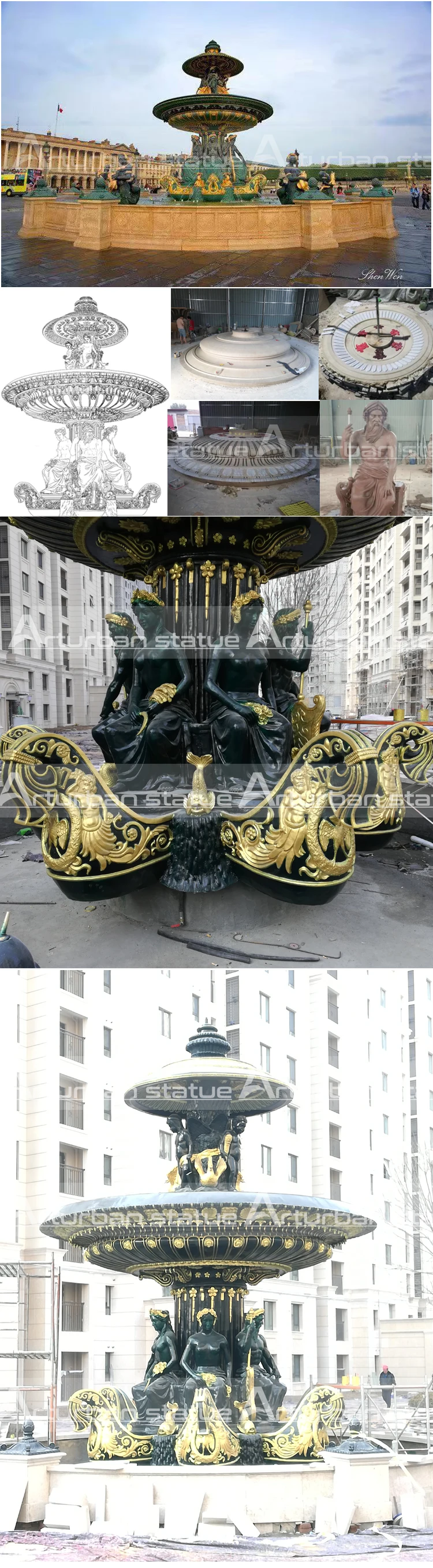 Life Size Bronze Horse Fountain