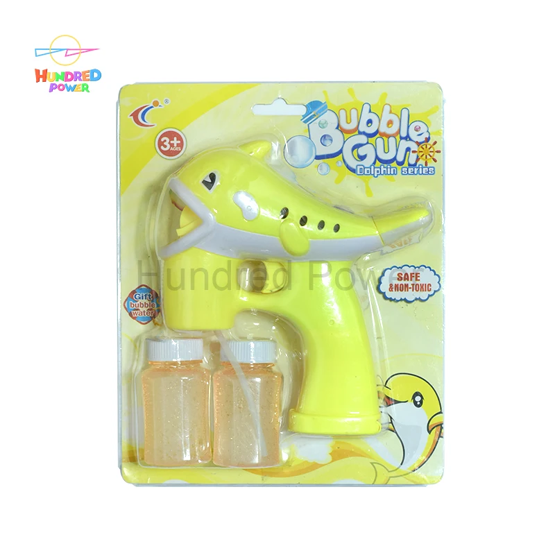 Dolphin Bubble Gun Blower Blaster with Flashing LED Lights & Music 2 Refill 