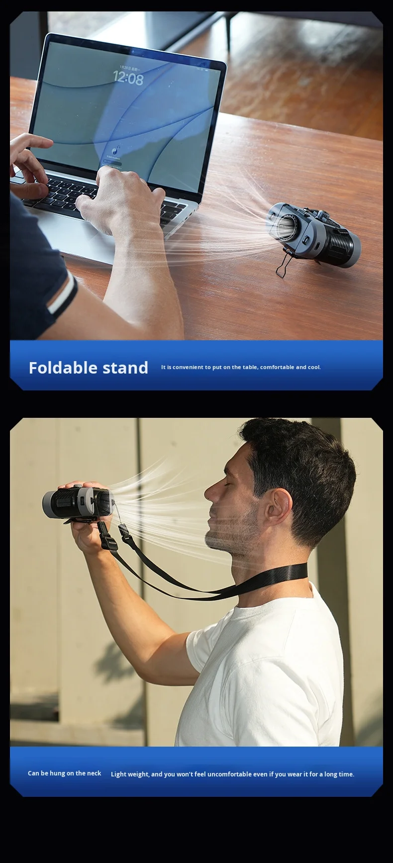Portable Clip-on Waist Fan, USB, 6000ml - detail 56