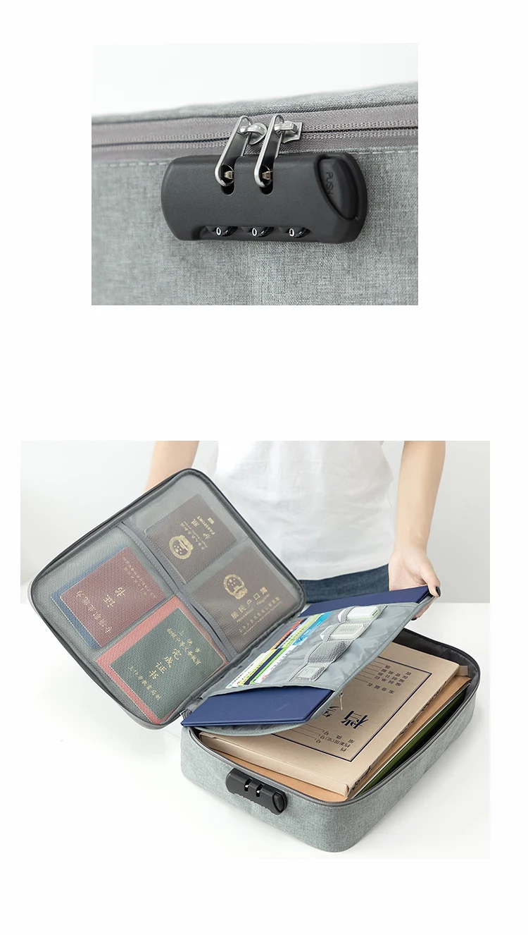 Travel Document Organizer Case With Coded Lock Document Carry Bags
