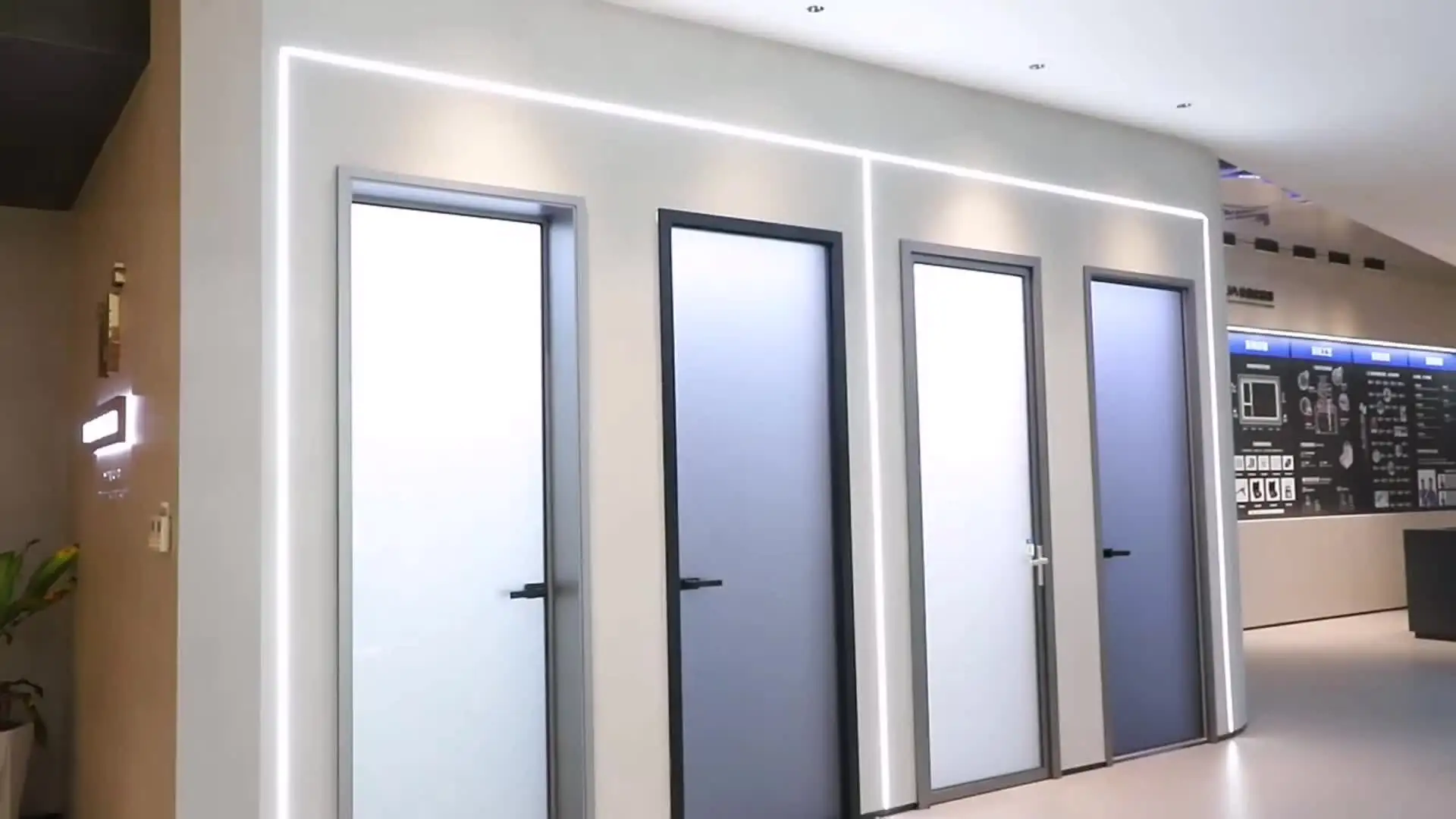 GELLJA Modern Interior Aluminum Swing Door Fluted Glass Narrow Frame Manual CE Certified for Apartment Hotel Bathroom Kitchen