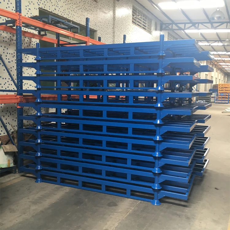 Steel Pallet Stacking Frames Applied In Paper Box Plastic Bag Fabric 