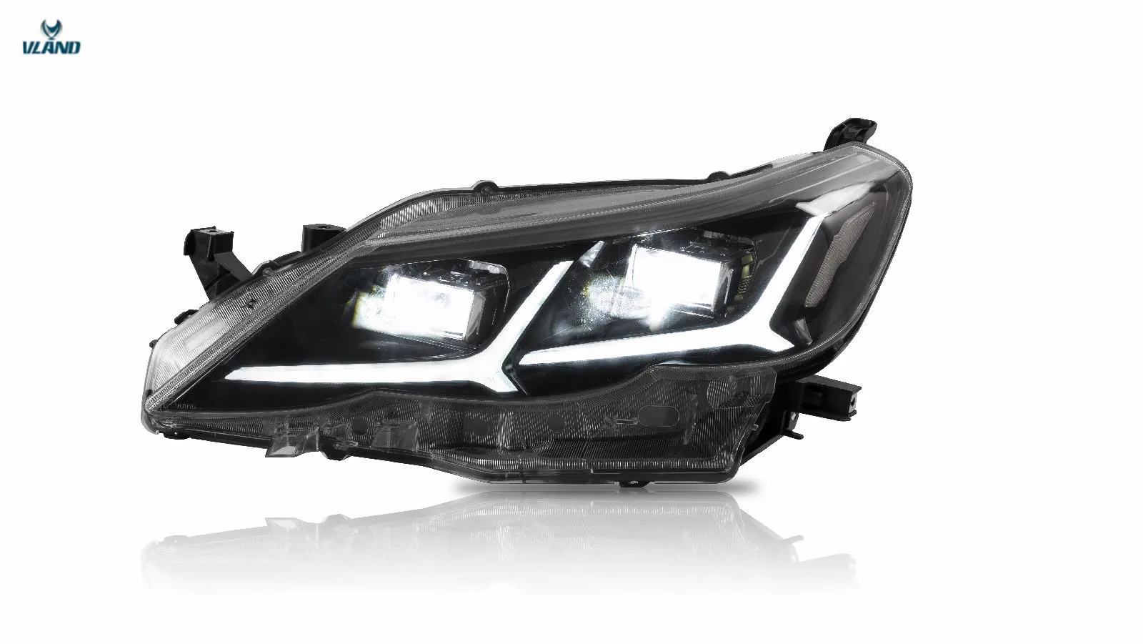 Vland factory accessories for car Reiz full LED headlight 2010-2013 for Mark X head lamp with DRL+welcome light with blue