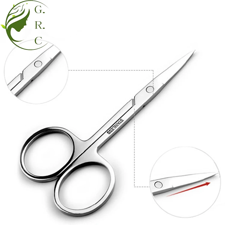 Custom Logo Stainless Steel Professional Beauty Eyebrow Scissors