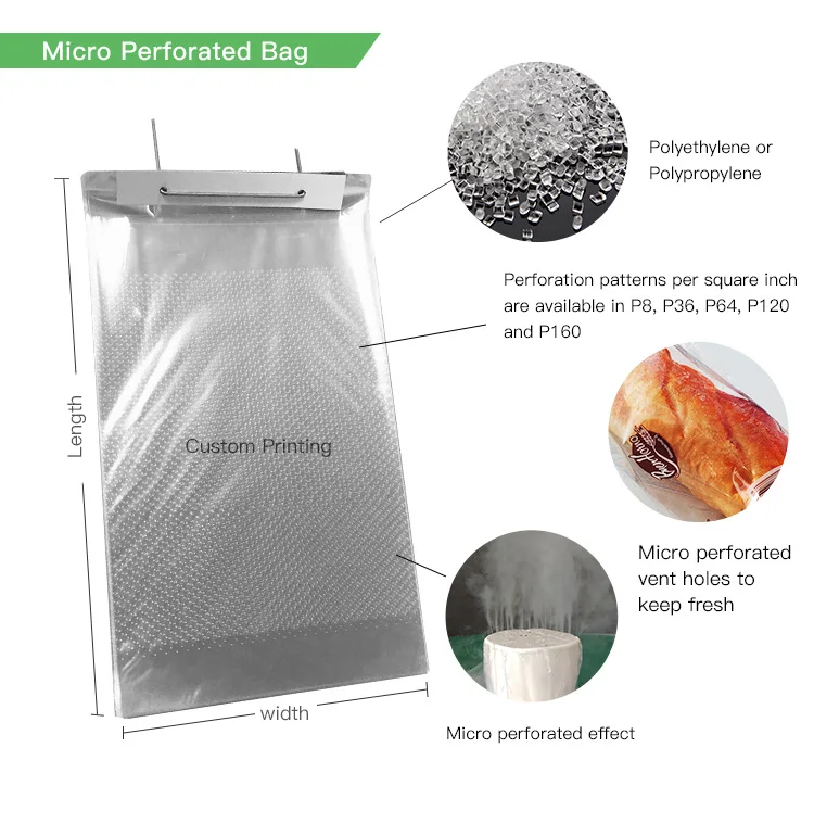 BRC certificate PP bag plastic pack bag  for bread food vegetable produce packaging