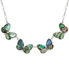 colorful butterfly pendant silver abalone shell necklace jewelry