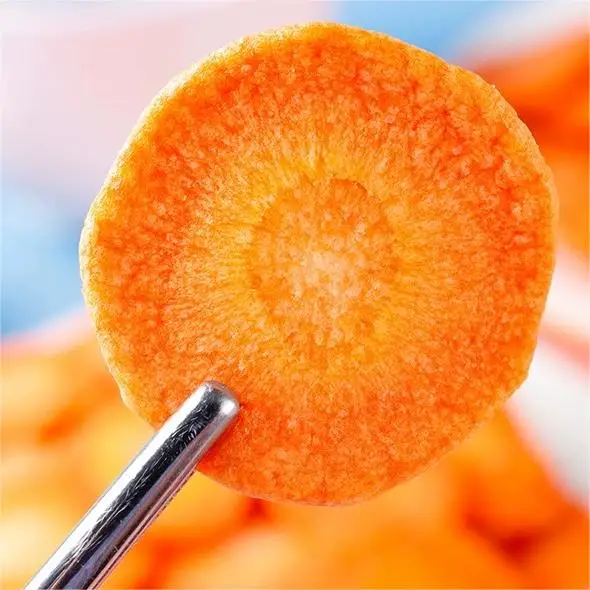 Healthy Snack: Crispy Vacuum Fried Carrot Chips, Fruit Snacks, and Vegetables details