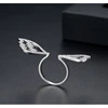 Shadow wing ring 3A zircon creative simple new angel wings lady opening can adjust the creative ring hot style network