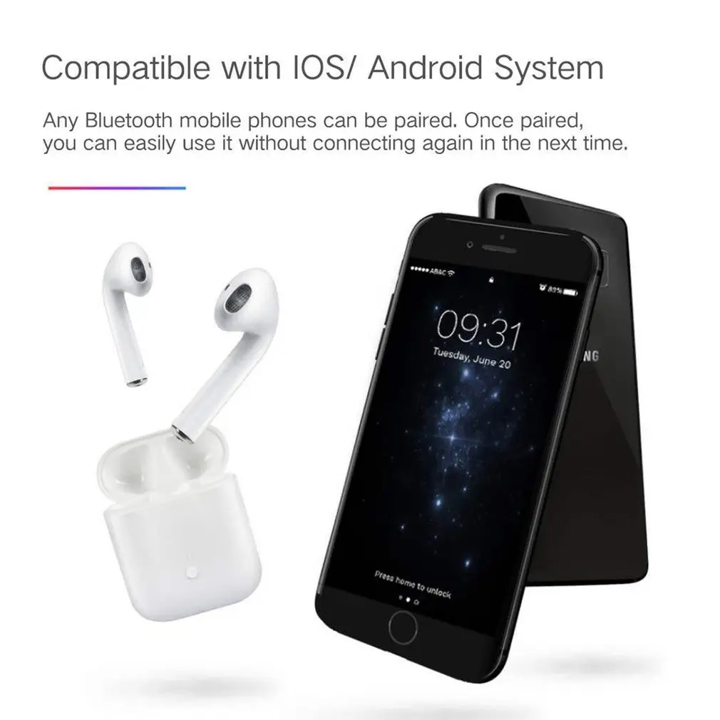 Wholesale Factory Price I12 TWS Waterproof sport Touch 5.0 Bluetooth Earphone - ANKUX.COM