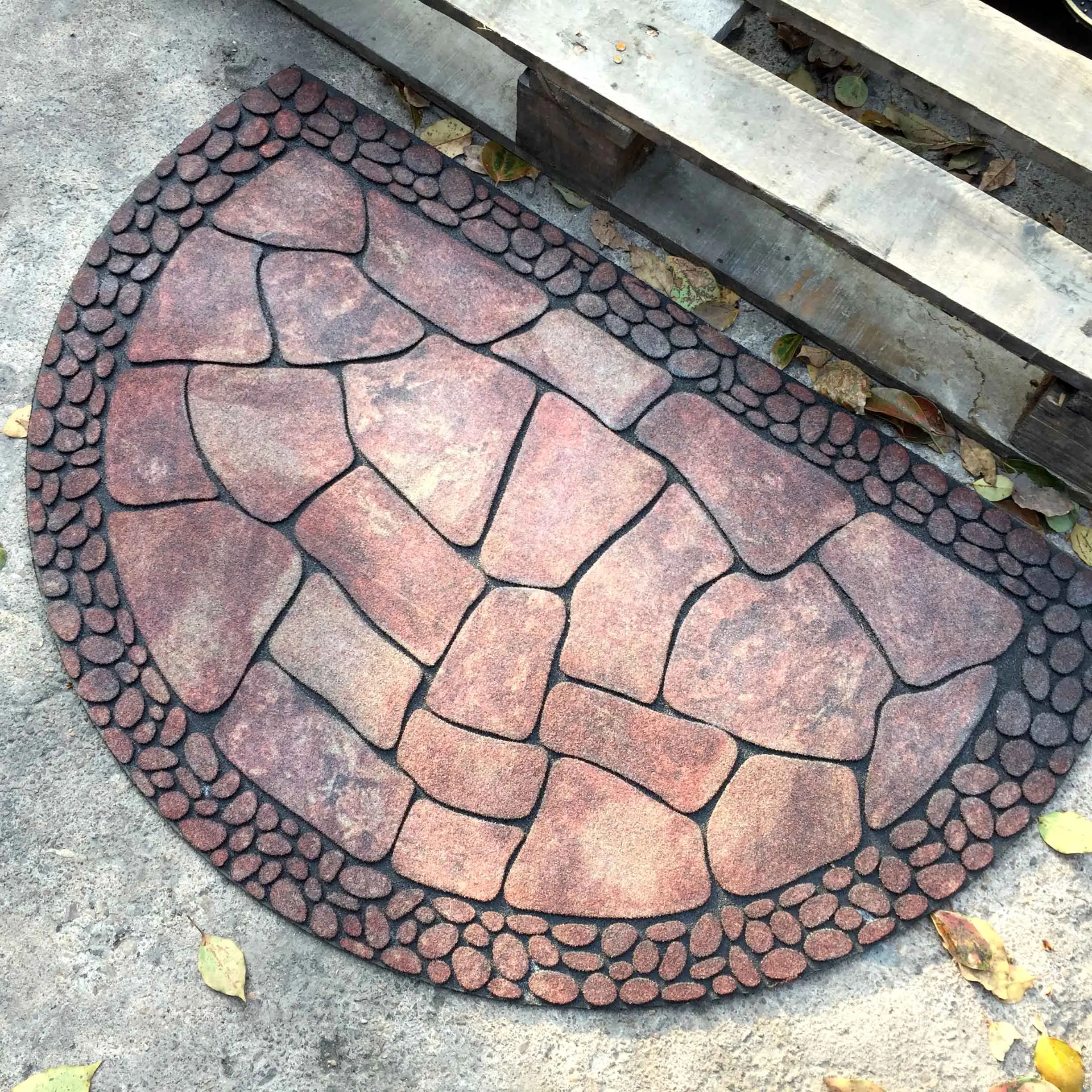 Outdoor Cotton Linen Rug For Coir Coco Fiber Double Layered Doormats