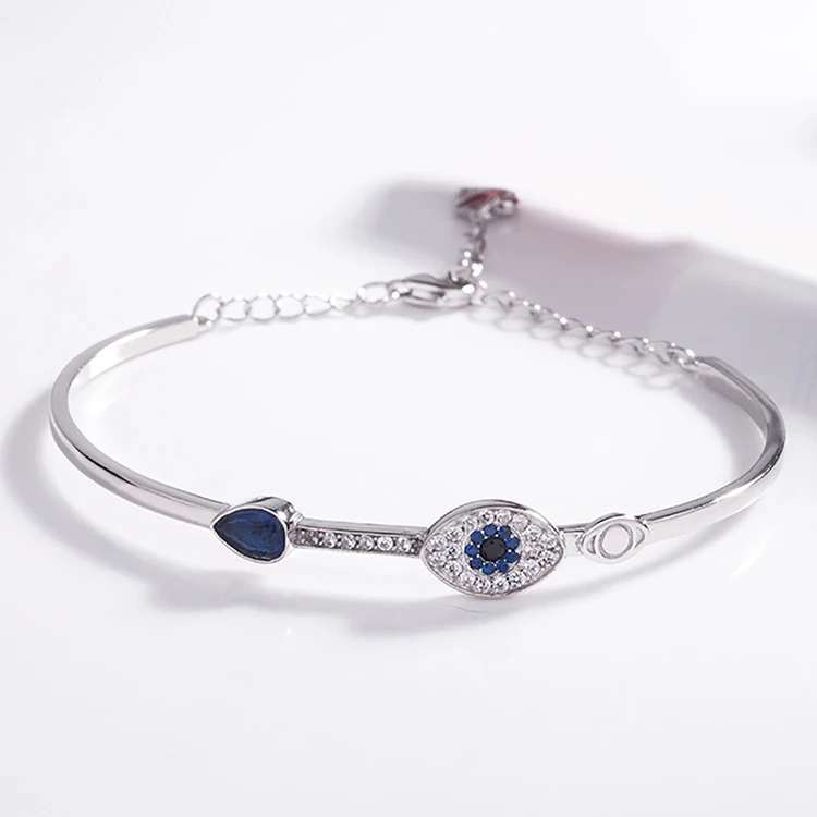 product-S925 Sterling Silver DevilS Eye Bracelet LadyS Blue Eye Bracelet-BEYALY-img